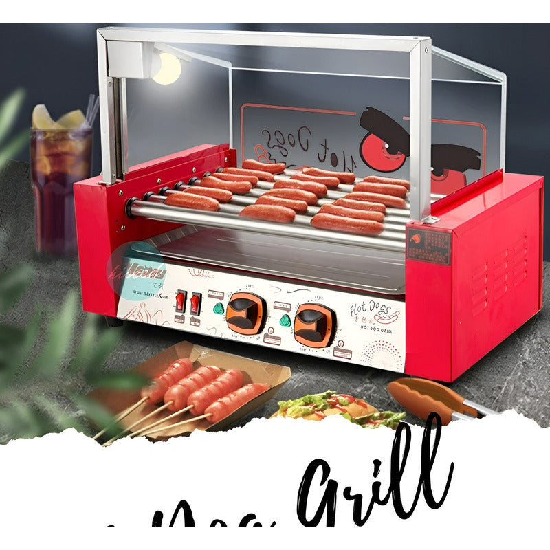 Rostizador Vienesas Parrilla Hot Dog Calentador Pan 7 Roller Hot Dog 7 Roller