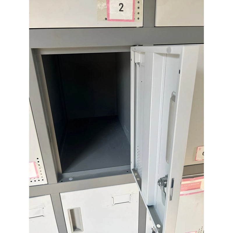 Lockers Metalicos Casillero Metálico 3 Cuerpos 12 Puertas Gris