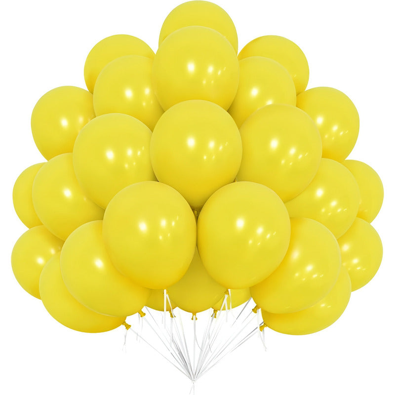Pack X50 Globos Cumpleaños Decoracion Globos Cotillon Fiesta Amarillo Globos De Cumpleaños