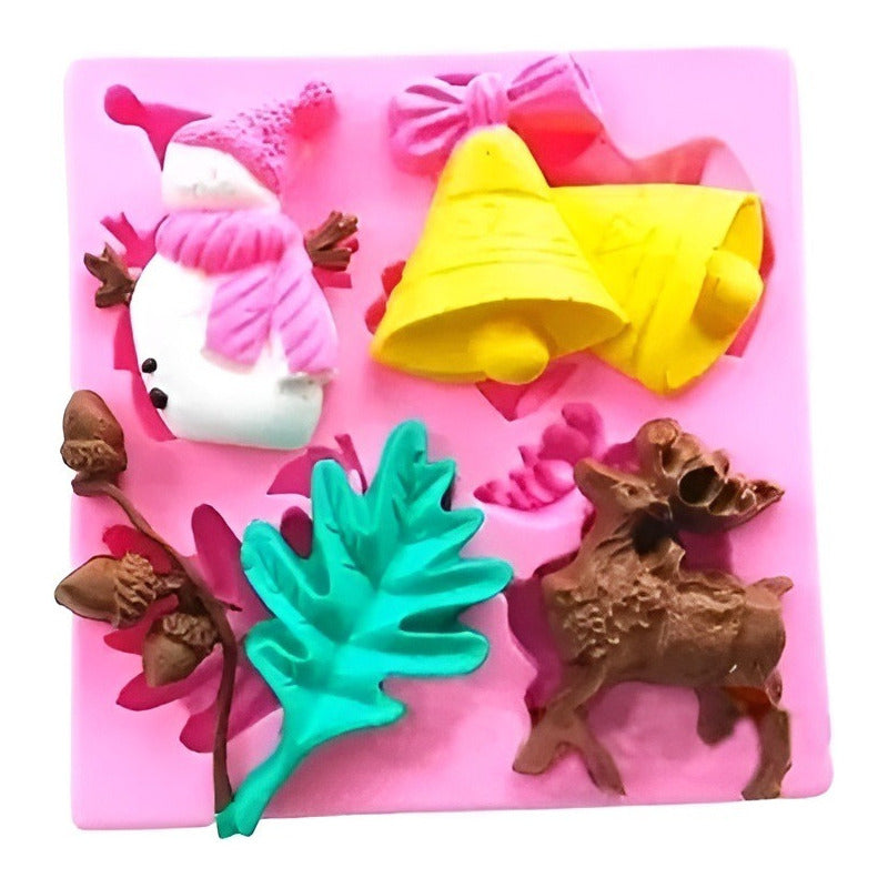 Molde De Silicona Molde Campanas Molde Fondant Reno Bellota  Rosa 2305