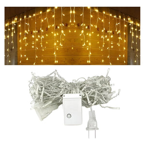 Guirnalda De 100 Luces Led Cascadas Luces Exterior Cortina Amarillo