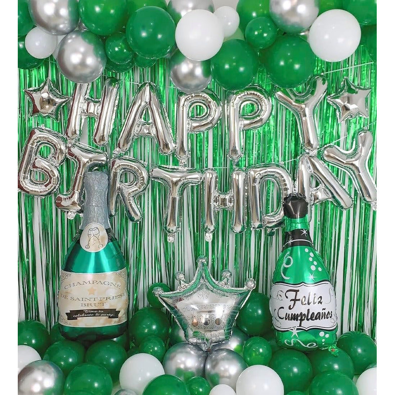 2 Cortina Guirnalda Cumpleaños Guirnalda Cumpleaños Verde 2m Verde Cortina De Cumpleaños