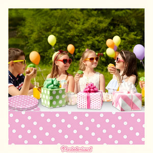 Vasos Desechables Platos De Papel Suministros Fiestas 18cm Rosa Claro