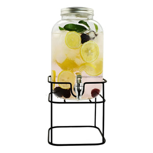 Dispensador Bebidas Con Atril Dispensador De Jugos Jarra 4l Transparente / Dispensador Cuadrado 4l