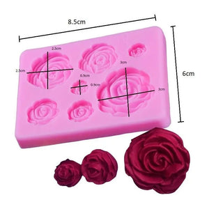Molde De Silicona Molde Rosas Molde Fondant Rosas 7 Cavid Rosa
