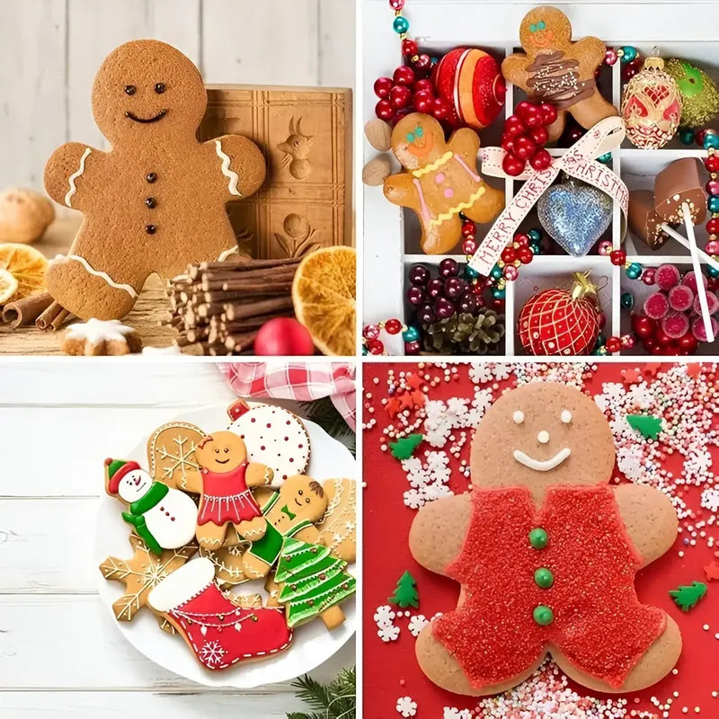 Cortadores De Galletas De Jengibre De Acero Para Navidad  Pack De 5 Unidades