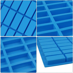 Pack X2 Moldes Silicona Barra Moldes Hielo Molde Jabon 40 Azul