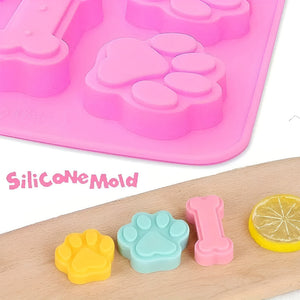 Pack X4 Moldes Silicona Reposteria Molde Chocolate Mascotas 8cavi Moldes Silicona Chocolates Patitas De Perro Hueso Pasteleriacl