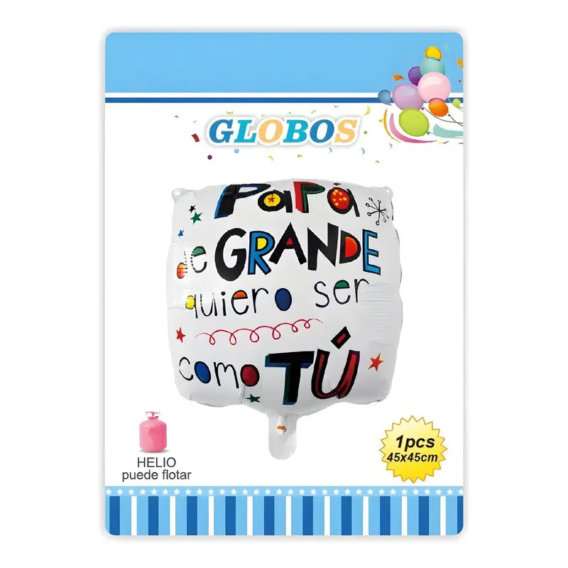 Globo De Papel Metalizado Para Día Del Padre Blanco 45 Cm