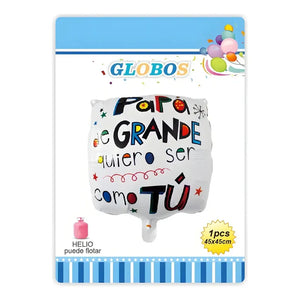 Globo De Papel Metalizado Para Día Del Padre Blanco 45 Cm