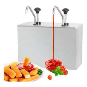 Dispensador De Salsa Comercial Dispensador Salsa Doble 4l Dosificador Acero Inoxidable Para Condimentos Dispensadores Para Aderezos Bomba Dispensadora Cabezal De Presion Dispensador Pasteleriuscl