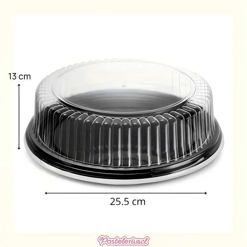 X50 Soporte Torta Porta Cupcake Bases Para Tortas 25x13cm Cúpula Transparente De Plástico Cajas Envases Almacenamiento Y... Negro