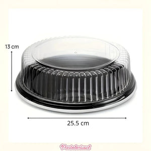 X50 Soporte Torta Porta Cupcake Bases Para Tortas 25x13cm Cúpula Transparente De Plástico Cajas Envases Almacenamiento Y... Negro