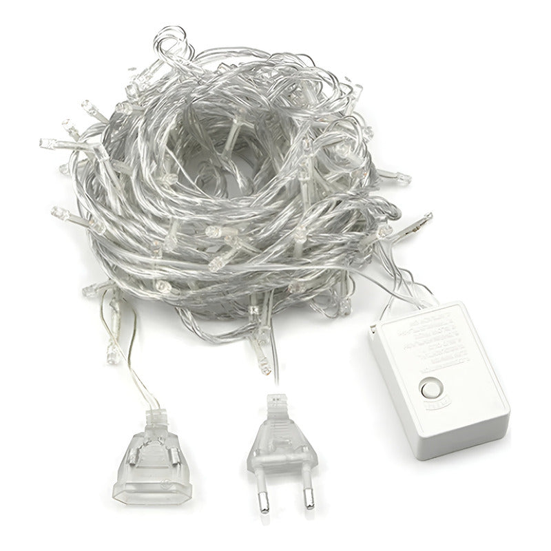 4 Cortina Luces Led Luces Navidad Cascada Luz Guirnalda 3mt - Amarillo