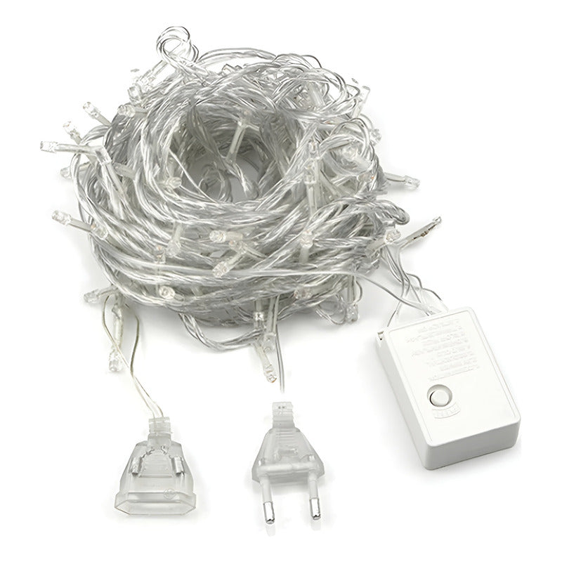 2 Luces Navidad Cortina Luces Led Cascada Luz Guirnalda 3mt Amarillo