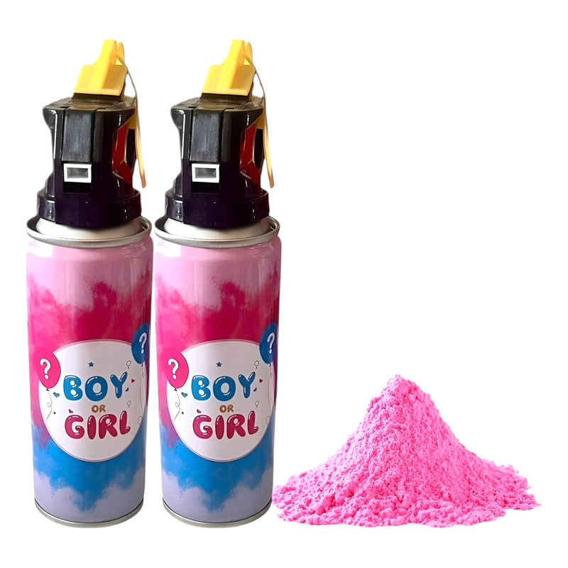 Packx2 Extintor Humo Revelacion De Genero Cañon Spray Color  Ros-151041