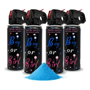 Set 4 Extintor Humo Revelacion De Genero Spray Color Cañon Azul