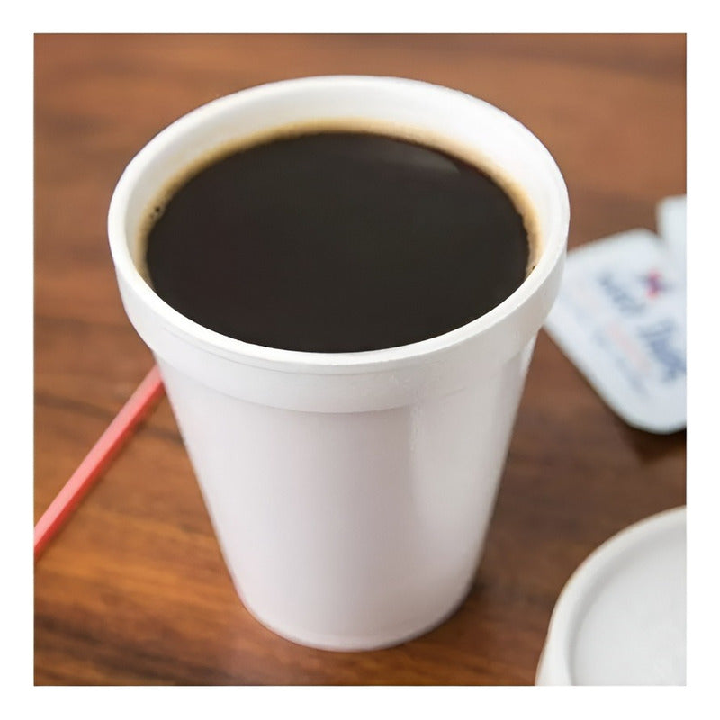 50 Vasos Desechables Plumavit Termico Vaso Cafe 8oz 240ml Blanco 240