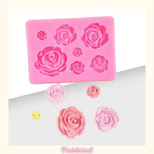 Molde De Silicona Molde Rosas Molde Fondant Rosas 7 Cavid Molde De Rosas Moldes De Silicona Moldes Fondant Rosa Pasteleriuscl