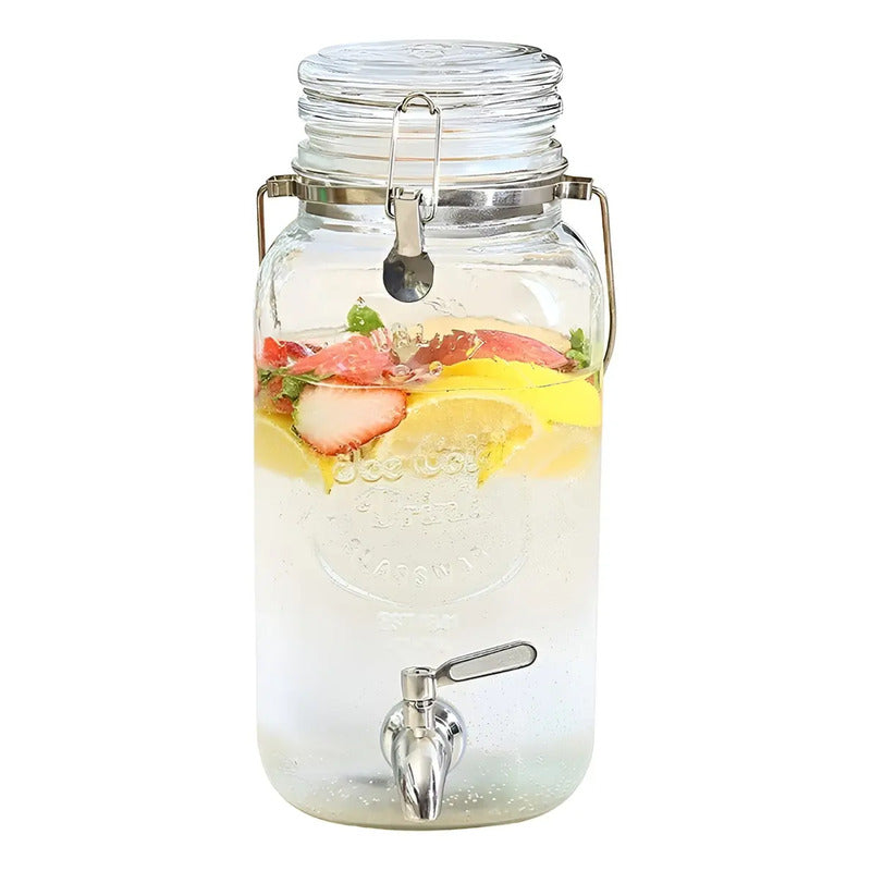 Dispensador De Bebidas Jarro De Vidrio Para Jugos Jarra 3.8l Dispensador Portátil Con Grifo Dispensador De Barril... Transparentes