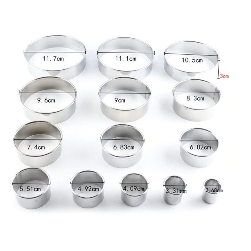 14 Moldes Galletas Circulo Molde De Galleta Cortador Galleta Plateado