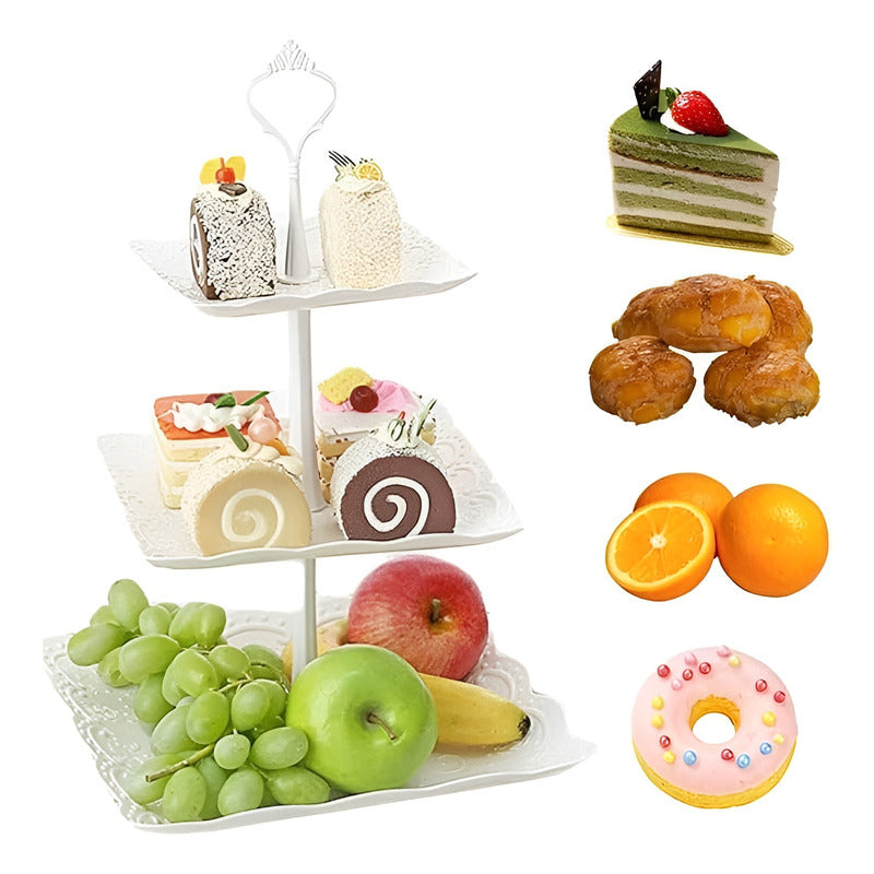 Porta Cupcakes Queques Base Mini Tortas Torre Porta Cupcake  Blanco