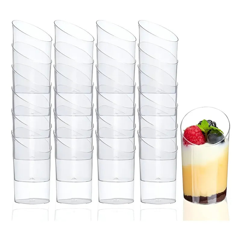 X60 Pocillo Desechables Pocillos Plásticos Para Postres 60ml Transparente