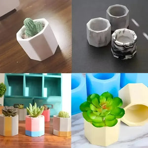 X2 Moldes De Silicona Maceta Molde Para Yeso Molde Para Vela Moldes Reutilizables De Yeso De Arcilla De Hormigón Para Macetas Caseras Para Suculentas Decoración Duradera Del Hogar Pasteleriuscl