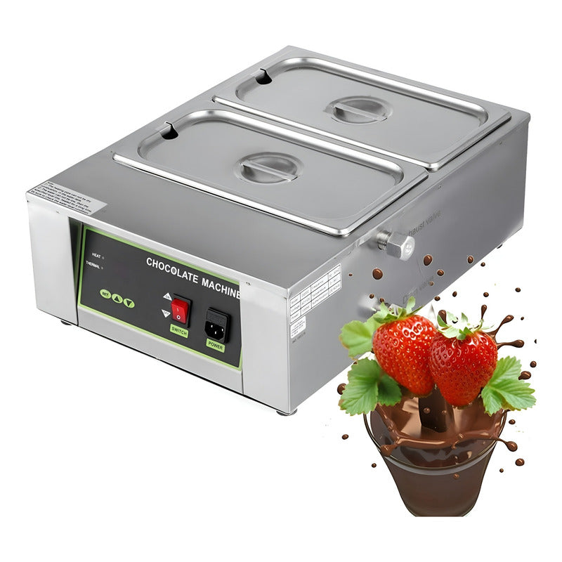 Maquina De Chocolates Fondue De Chocolate Chocolatera Doble Plateado / Maquina Chocolate Doble