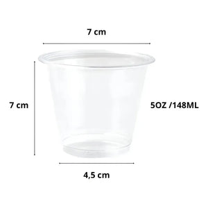 150 Vasos Plasticos Vasos Desechables Vaso Pequeño 5oz 148ml Transparente
