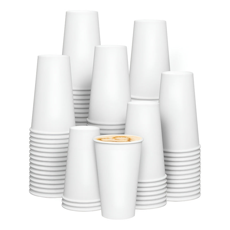 50 Vasos Polipapel Vaso Sin Tapa Vaso Blanco Vaso Cafe 16oz Blanco / Vaso Polipapel 16 Oz