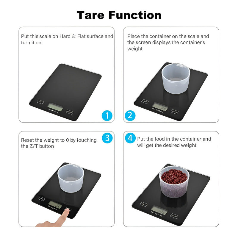 Gramera Digital Pesa Gramera Cocina Pesa Alimentos 5kg/0.01g Negro 5 Kg