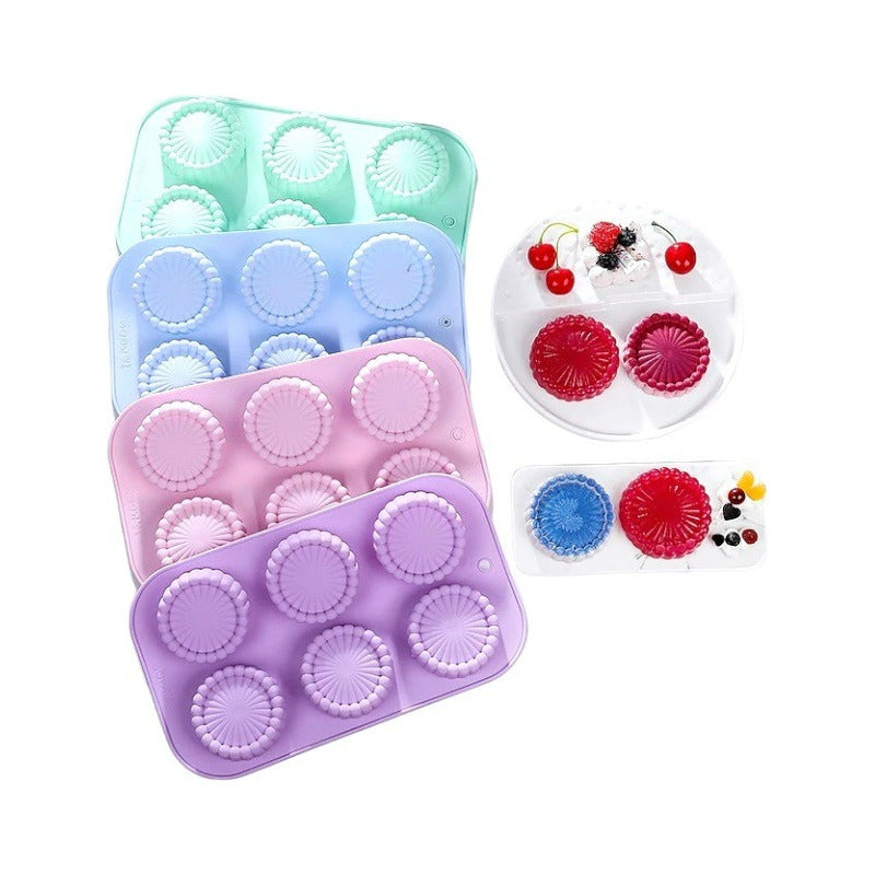 Set X2 Moldes Reposteria Molde Queque Molde Silicona Flor 6c Multicolor