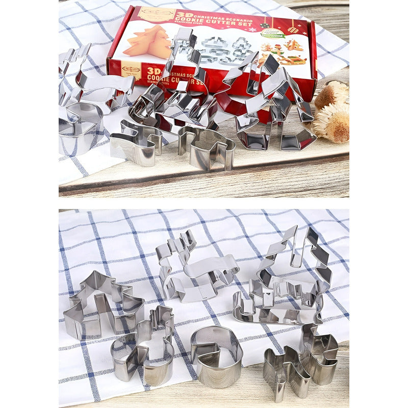 Moldes De Galletas Cortadores De Galletas Navidad Figuras 3d Plateado