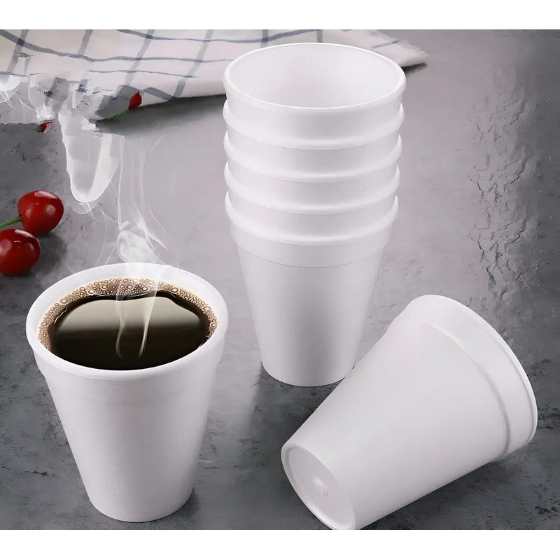 50 Vasos Desechables Vasos Plumavit Termico Vaso 6oz/177ml Vaso De Cafe Vaso Termico Descartable Vasos Café Para Foodtruck Vasos Desechables Para Cafetería Vaso Plumavit Pasteleriuscl Blanco