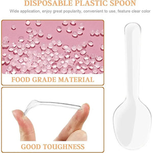 X250 Cucharas Postres Cucharas Desechables Cucharas Helado Transparente Transparente