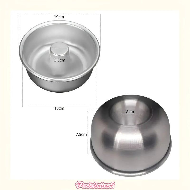 Molde Torta Molde Queque Redondo Molde Aluminio Flanera 18cm Moldes De Anillo Para Pastel Molde Hueco Para Pasteles De... Plateado