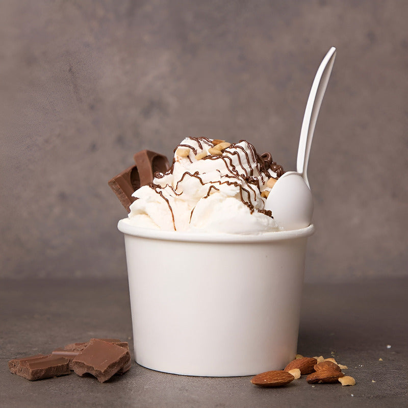 200 Vasos Polipapel Pote Helado Desechables Vaso Helado 12oz Blanco / Pote Helados 12oz