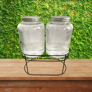 Dispensador Jugos Con Atril Dispensadores Dobles Jarras 5.5l
