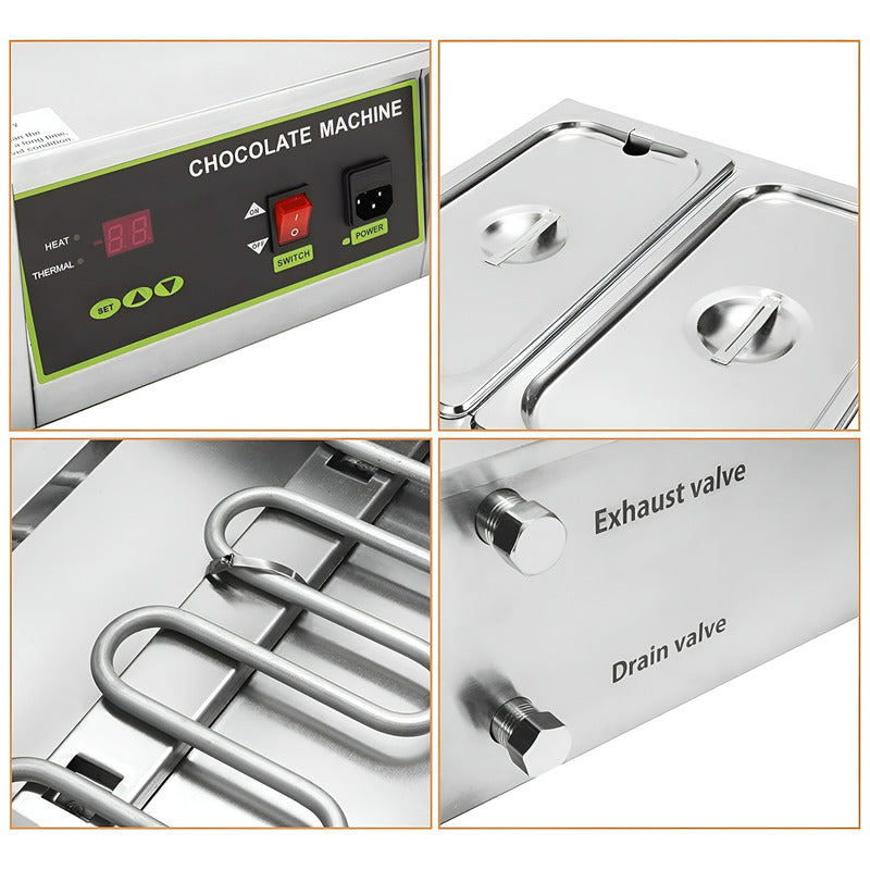 Olla Para Fundir Maquina Derretir Chocolate Olla Fondue 3cav Plateado