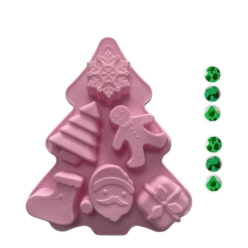 Molde De Silicona Molde Navidad Moldes Navideños Arbol Regal