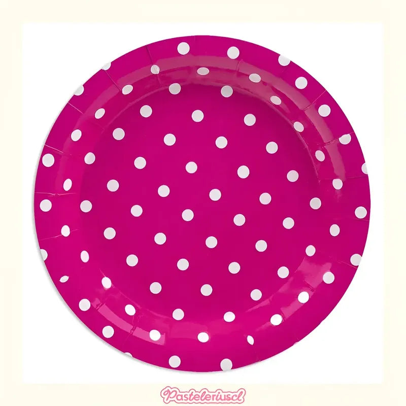10 Platos Desechables Platos Cumpleaños Platos De Papel 18cm Fucsia