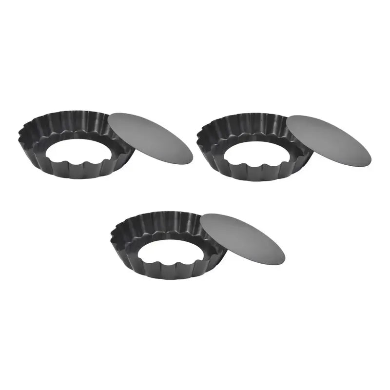 Pack X3 Moldes Tartaleta Desmontable Tarta Individual 8,5cm Gris Claro