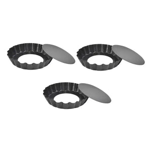 Pack X3 Moldes Tartaleta Desmontable Tarta Individual 8,5cm Gris Claro