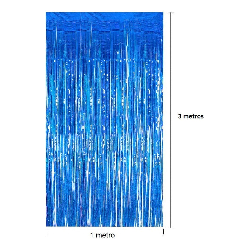Guirnaldas Decorativas Guirnalda Cortina Metálica Cortina 2m Azul Oscuro 2metros