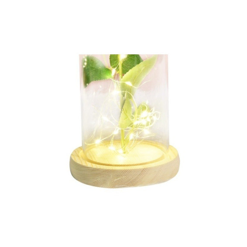 Rosa Eterna Rosas Eternas Rosa Preservada Led San Valentin Rojo Rosa Roja De Madera- Led