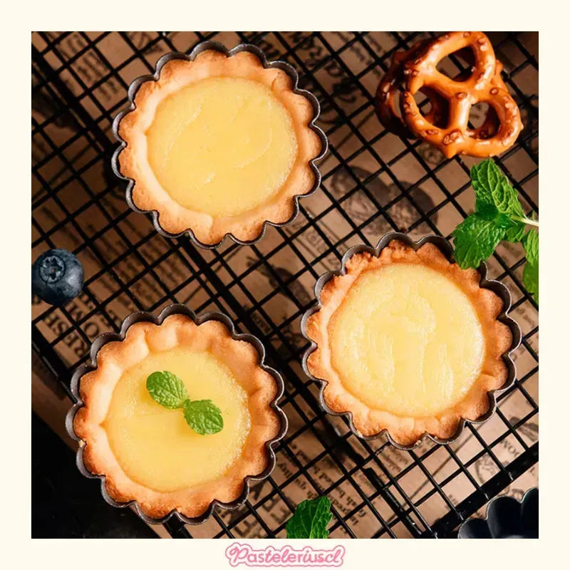 Pack X6 Moldes Tartaleta Desmontable 8,5cm Desmontable Moldes De Pies Molde Kuchen Desmontable Tarta Kuchen Queque Molde... Gris Oscuro