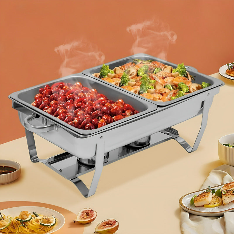 Chafer Bufetera Doble Buffet Ollas Vaporeras Chafing 5 Lts Bufetera Chafer 2 Depositos