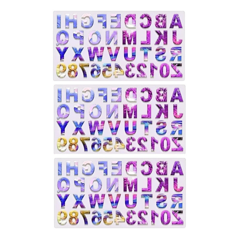 X3 Molde De Silicona Letras Moldes Silicona Resina 36cavid X3 Transparente 36 Cavid