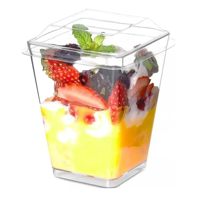 10 Vasos Para Postres Set De Vasos Shot Postres C/tapa 220ml Pocillo Para Postre Vaso Para Dulces Vaso De Dulces Vasos De 220ml Vasos Shot Postres Individuales Mini Vasos De Postre Pasteleriuscl